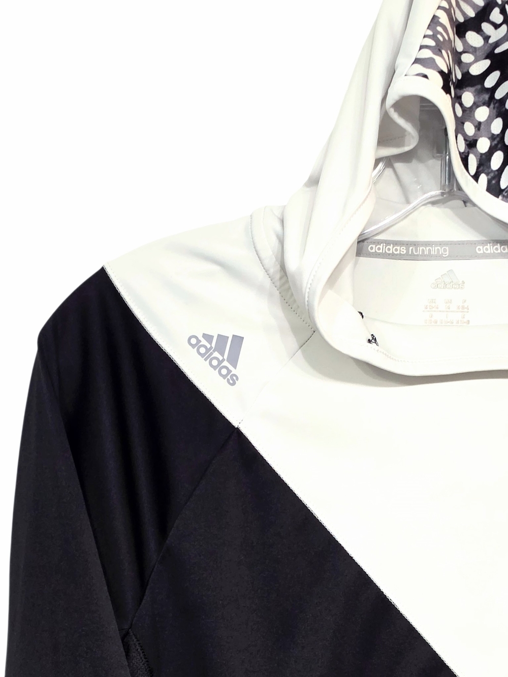 Adidas ClimaLite AKTIV Against Cancer Hooded Running Top Black White Gray L - Picture 2 of 15